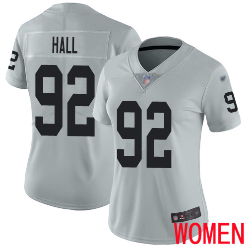 Oakland Raiders Limited Silver Women P J Hall Jersey NFL Football 92 Inverted Legend Jersey